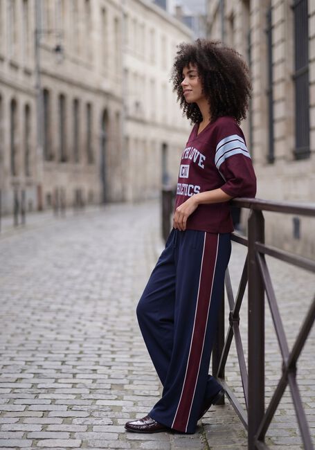Bordeaux CATWALK JUNKIE Top SPORTY GRAPHIC SHORT SLEEVE SWEATER - large