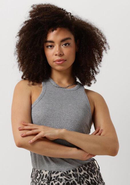 Zilveren CO'COUTURE Top SAHARA GLITTER TANK TOP - large
