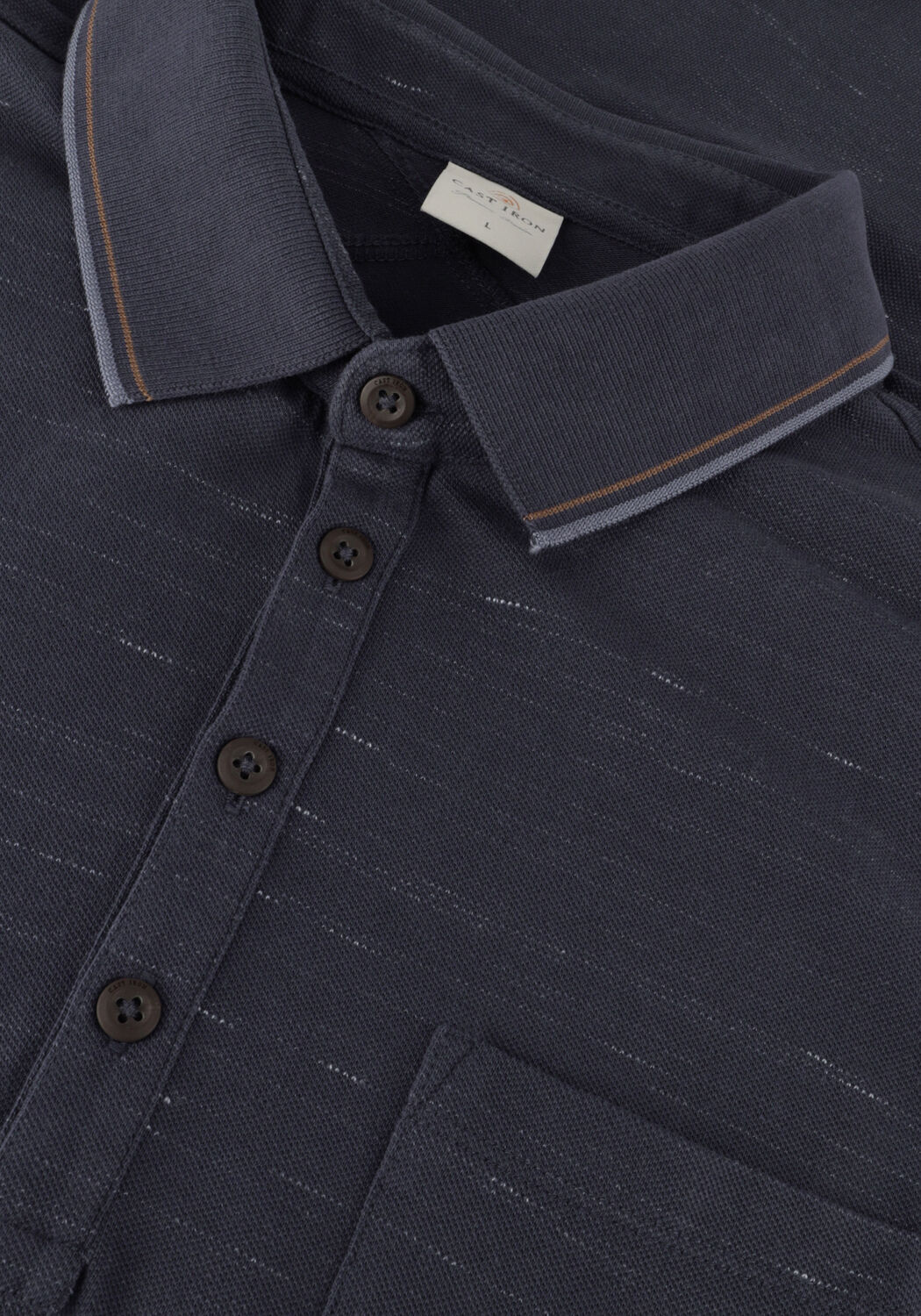 Donkerblauwe CAST IRON Polo SHORT SLEEVE POLO INJECTED COTTON PIQUE - large