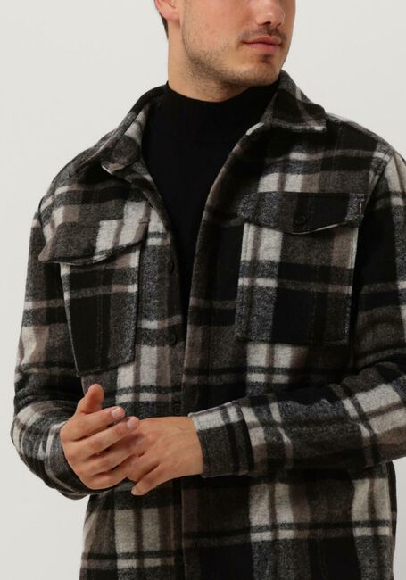 Zwarte PUREWHITE Overshirt CHECK WOOL LOOK SHIRT - large