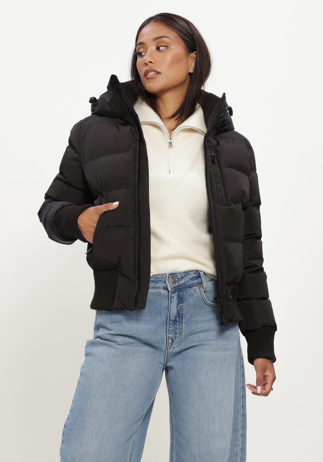 Zwarte AIRFORCE Gewatteerde jas TATE BOMBER - large