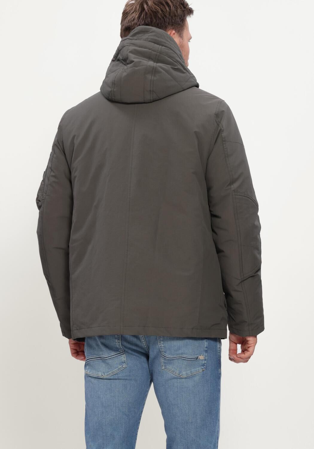 Donkergrijze PME LEGEND Gewatteerde jas SEMI LONG JACKET ROCK-PACK - large
