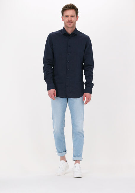 Donkerblauwe PROFUOMO Casual overhemd HARTGER W COTTON-LINNEN - large