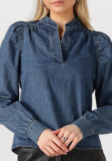 Blauwe NEO NOIR Blouses ROSSLYN DENIM BLOUSE - large