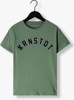 Groene KRONSTADT T-shirt TIMMI ORGANIC/RECYCLED FLOCK PRINT TEE - medium
