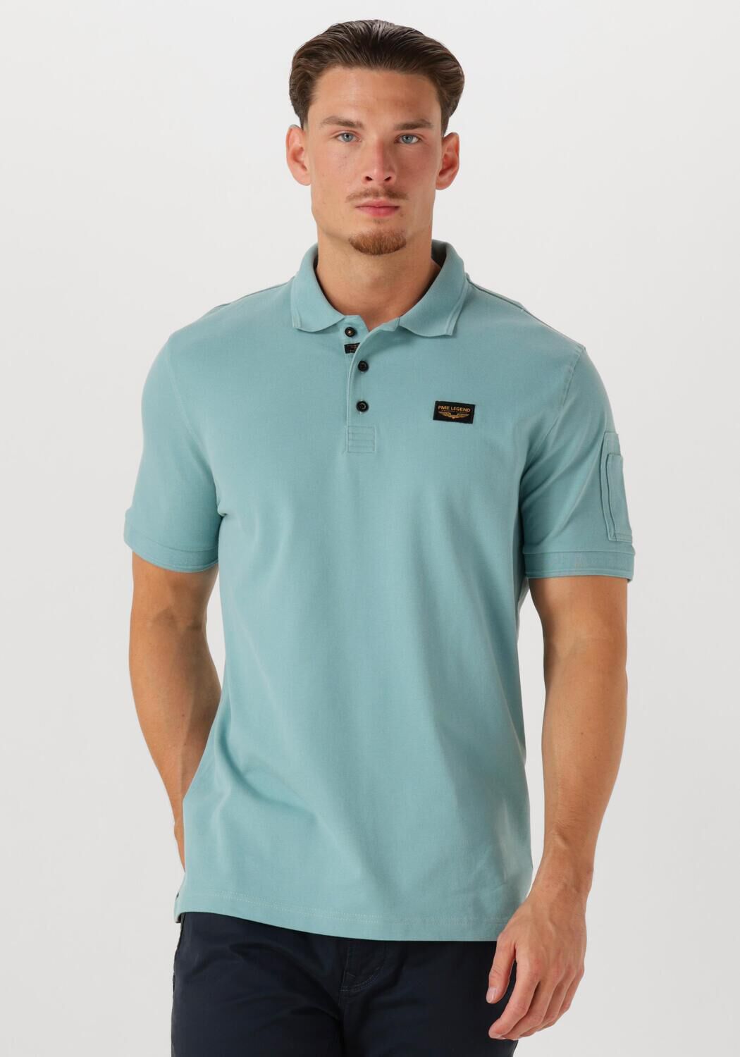 PME Legend Regular fit poloshirt met labelpatch model 'TRACKWAY'