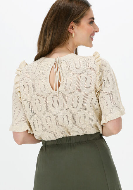 Beige OBJECT Top CILA S/S KNIT PULLOVER - large
