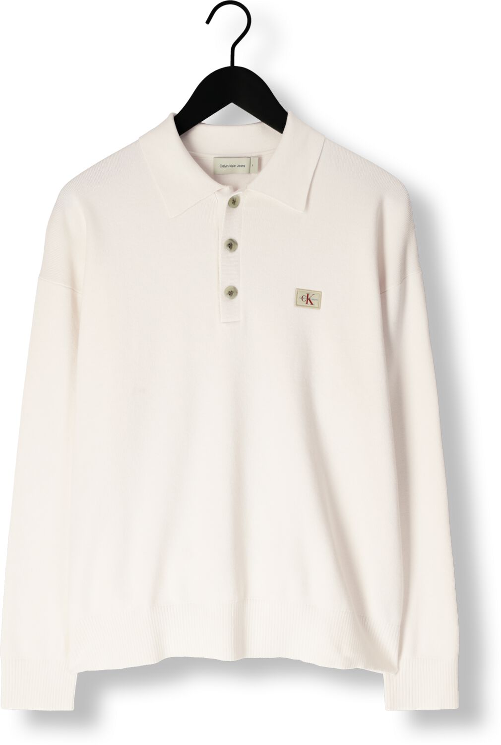 CALVIN KLEIN Heren Polo's & T-shirts Cotton Polo Sweater Wit