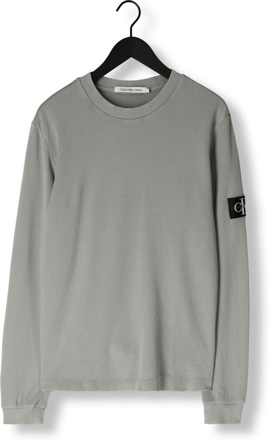 CALVIN KLEIN Heren Truien & Vesten Washed Badge Waffle Groen