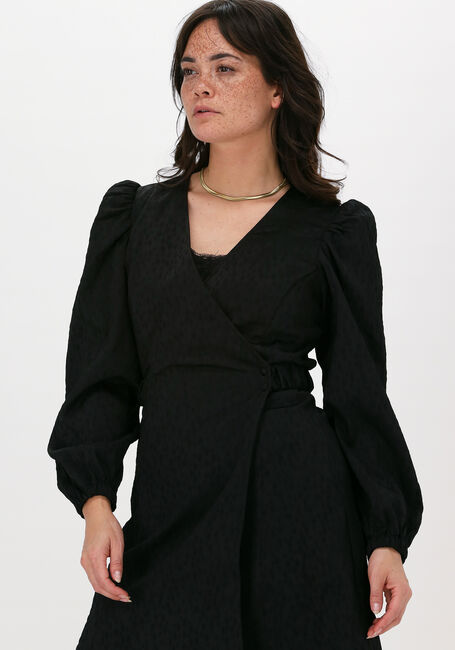 Zwarte SELECTED FEMME Mini jurk SLFTANKA LS SHORT WRAP DRESS B - large