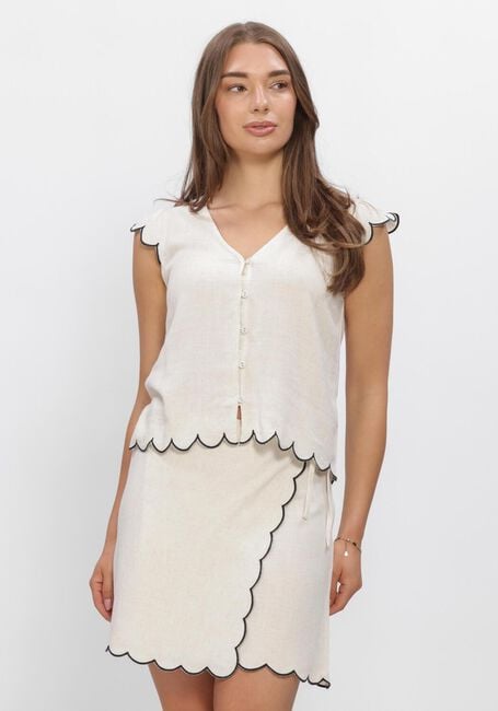 Beige OBJECT Top OBJSANNE S/L LO V-NECK TOP - large