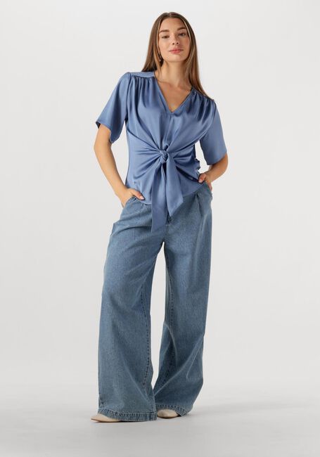 Lichtblauwe NEO NOIR Blouses CASADIA HEAVY SATEEN BLOUSE - large