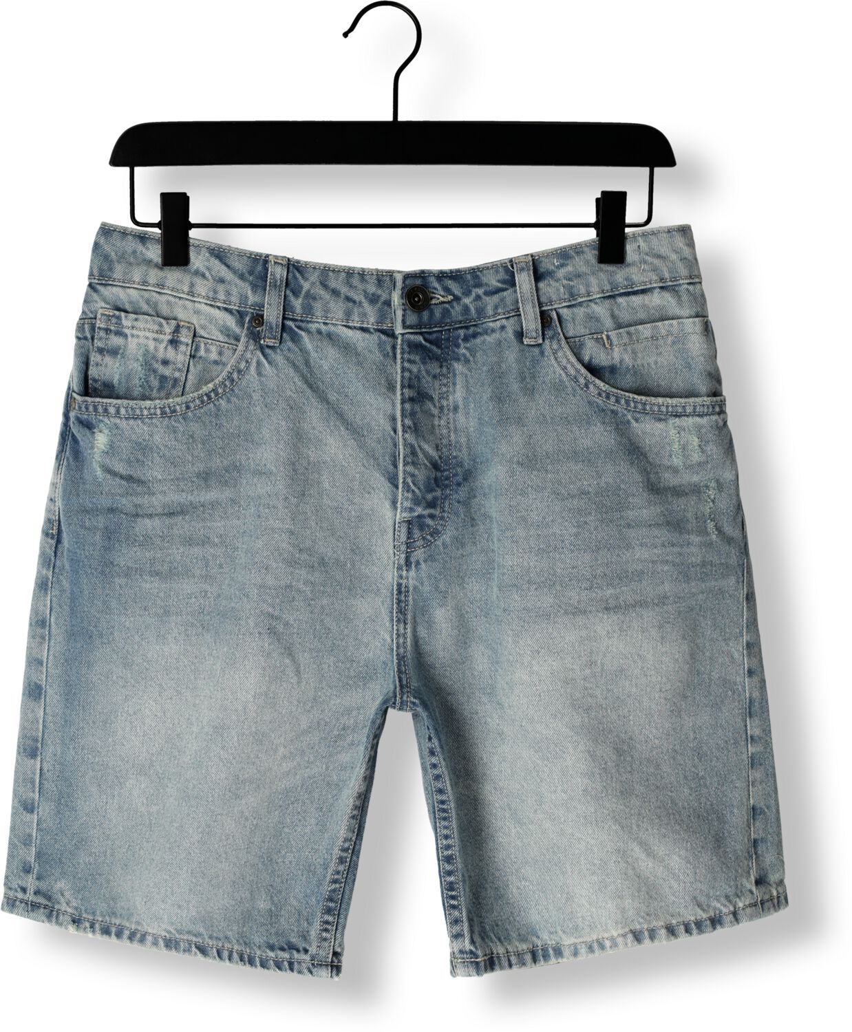 PURE PATH Heren Jeans The Owen Regular Fit Denim Shorts Blauw