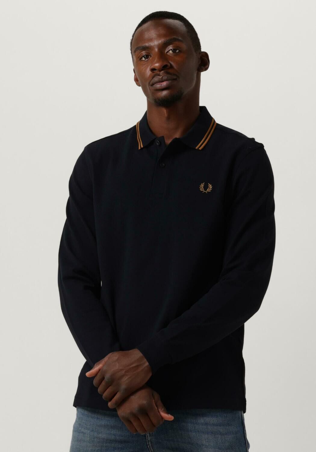 Fred perry long sleeve twin tipped polo shirt shop