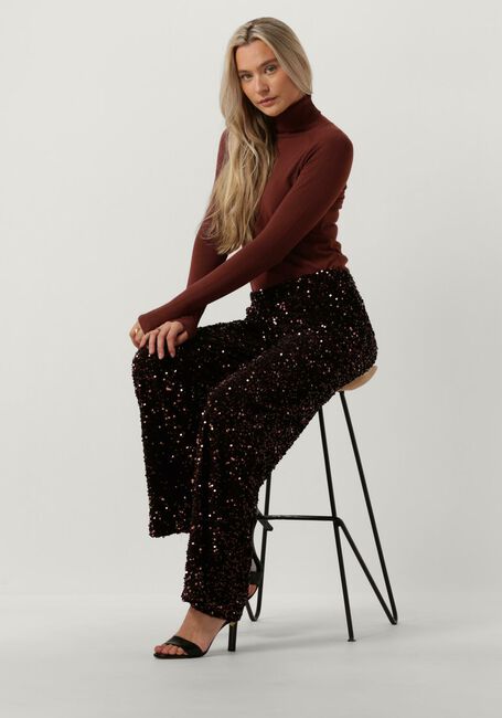 Rode SUMMUM Broeken PANTS SEQUINS VELOUR - large