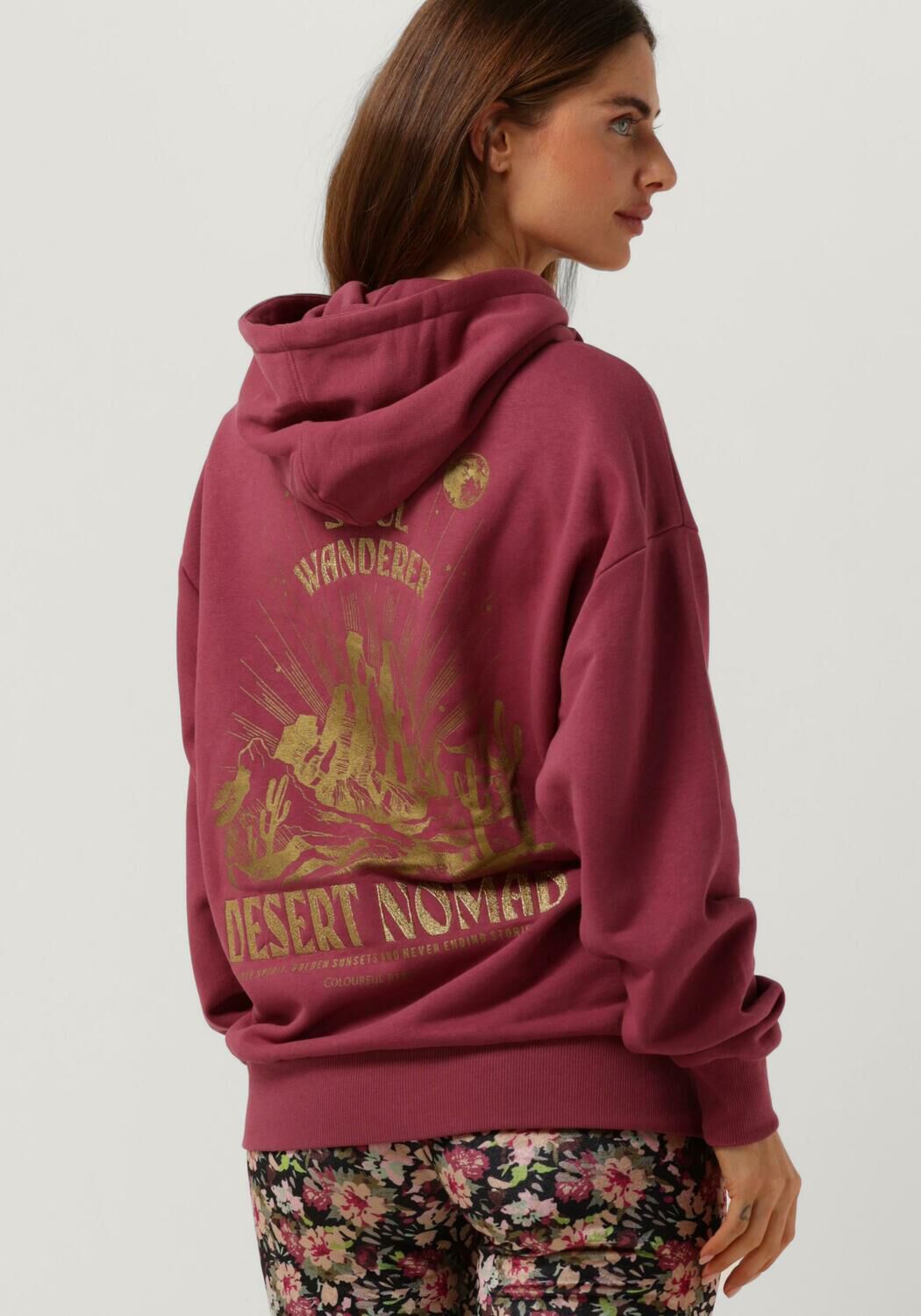 Bordeaux COLOURFUL REBEL Trui DESERT NOMAD EMBRO OVERSIZED HOODIE