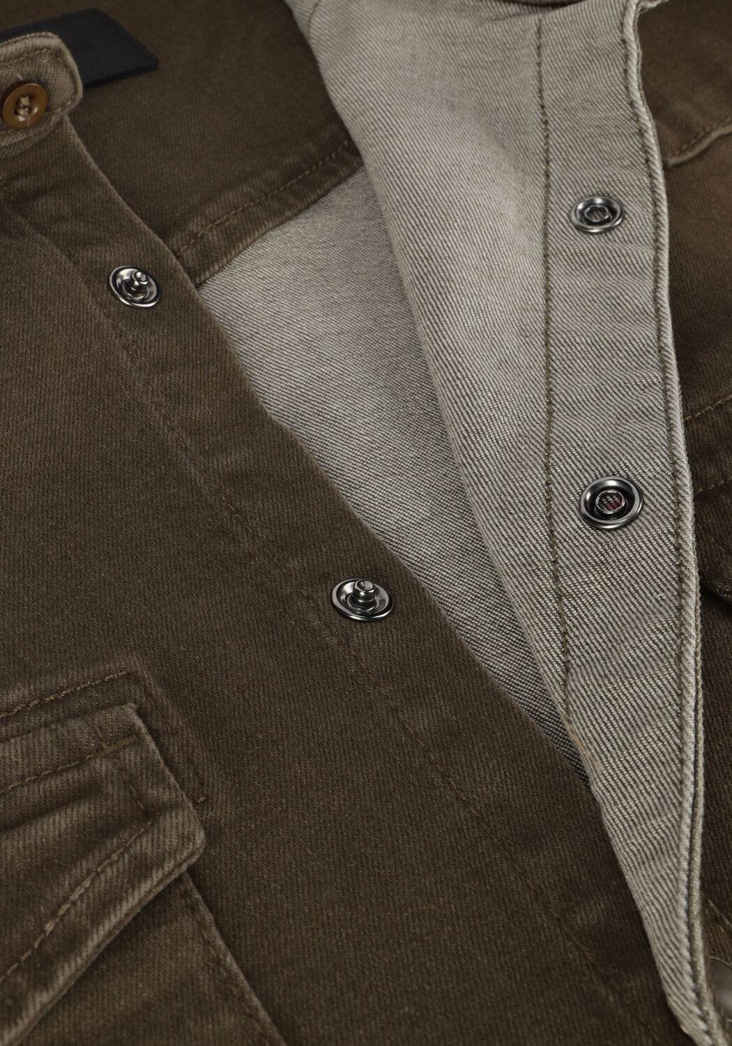 Groene PUREWHITE Overshirt DENIM SHIRT WITH PEARL BUTTONS - large