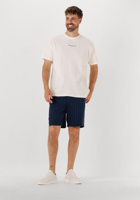 Donkerblauwe SHIWI Korte broek MEN LEWIS LINEN SHORTS YAM DYE STRIPES - large