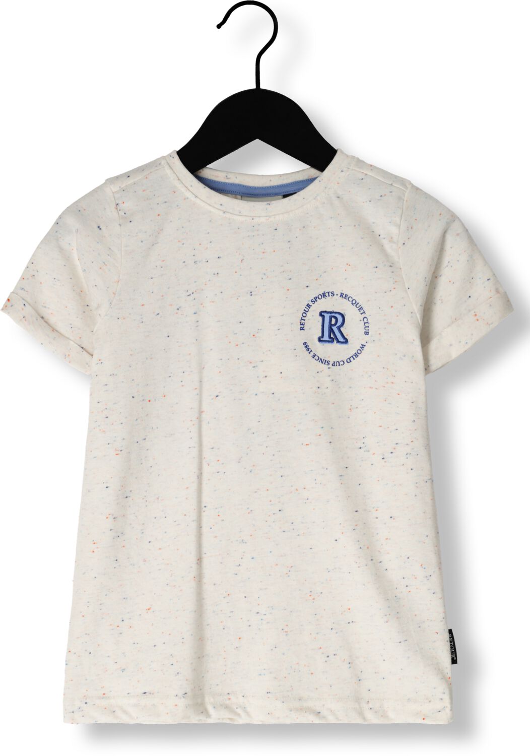 Retour Jeans T-shirt Karl met backprint offwhite blauw Wit Jongens Katoen Ronde hals 158 164