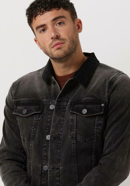 Grijze CAST IRON Spijkerjas DENIM JACKET GREY SHADOW WASH - large