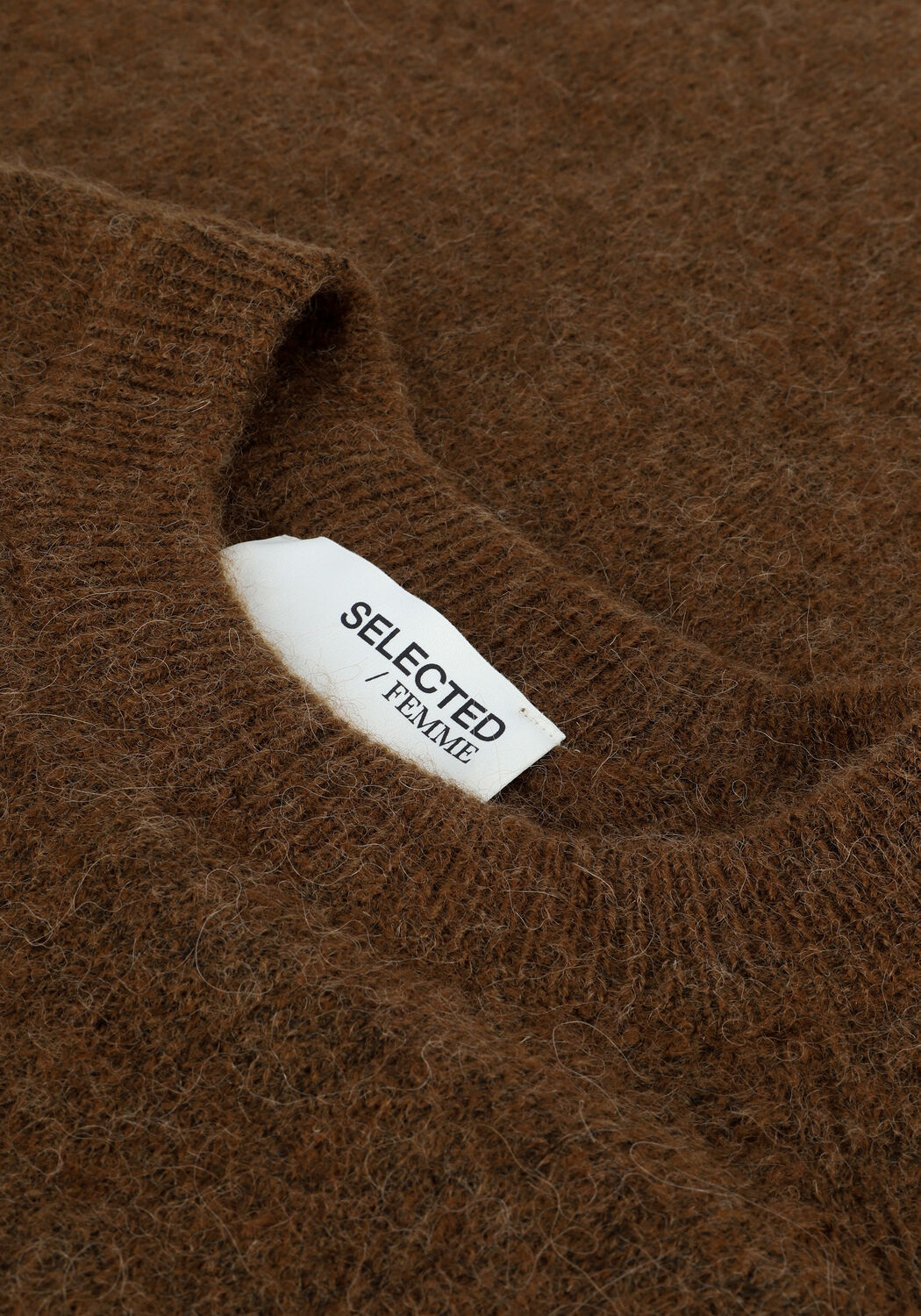 Bruine SELECTED WOMEN Mini jurk SLFLULU LS KNIT DRESS B - large