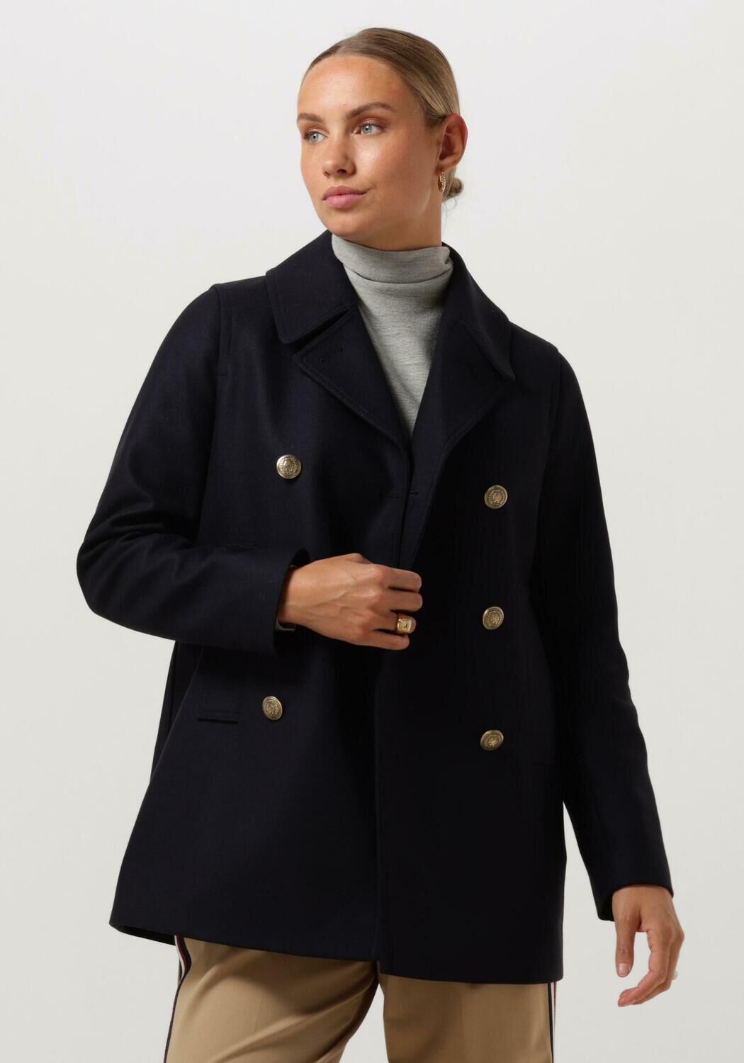 Tommy Hilfiger Stijlvolle Jassen voor Mannen en Vrouwen Donkerblauwe Mantels Purple Blue Dames