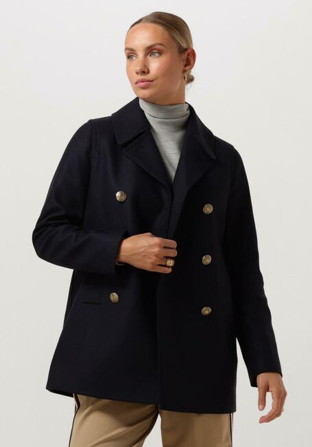 Donkerblauwe TOMMY HILFIGER Mantel WOOL BLEND PREP CLASSIC PEACOAT - large