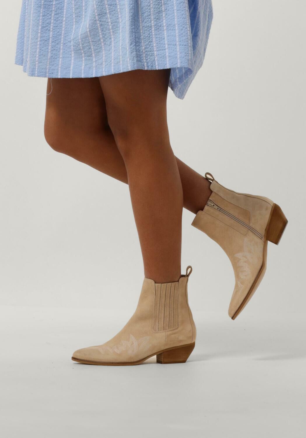 Beige NOTRE-V Enkellaarsjes AS181R - large