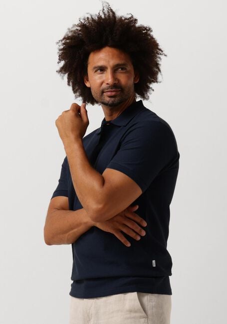 Donkerblauwe SELECTED HOMME T-shirt SLHMAURICE STRUCTURE SS POLO - large