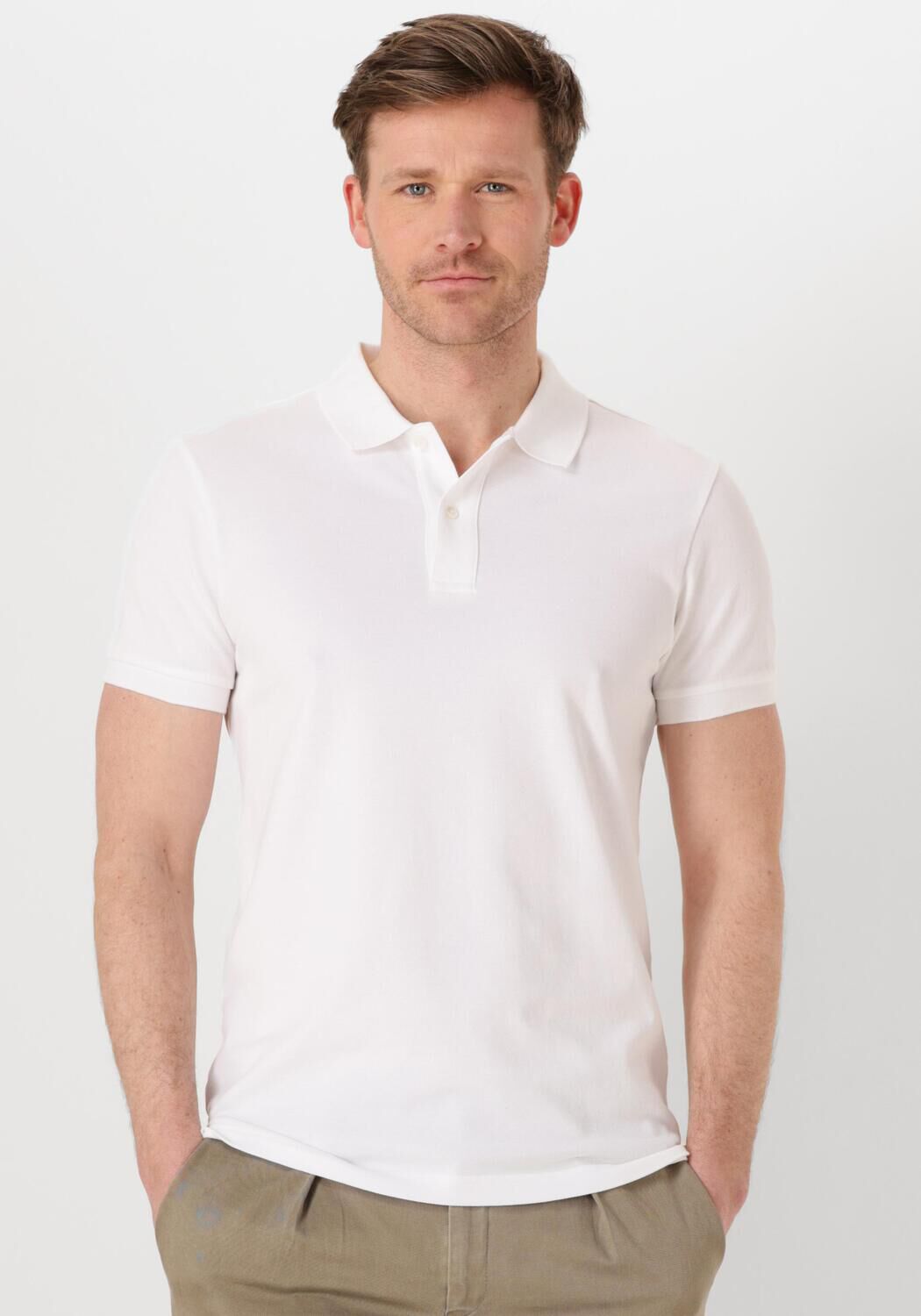 PROFUOMO Heren Polo's & T-shirts Polo Short Sleeve Wit
