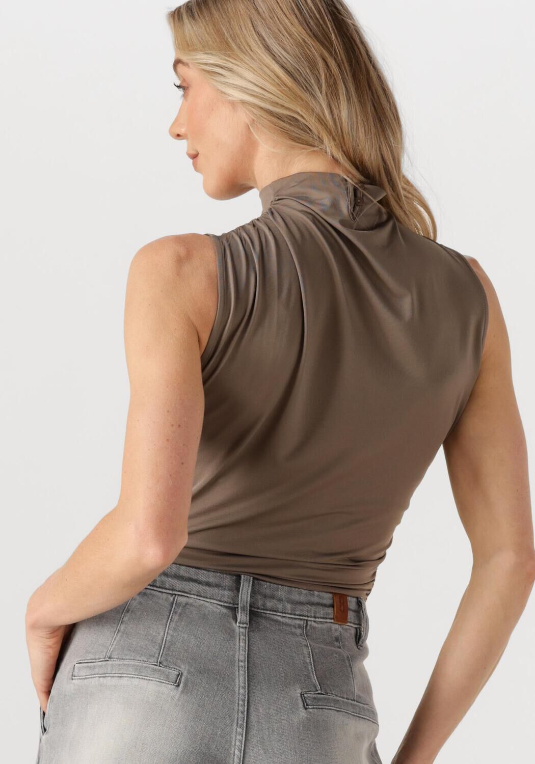 ROSEMUNDE Dames Tops & T-shirts Billie Sl Drape Top Bruin