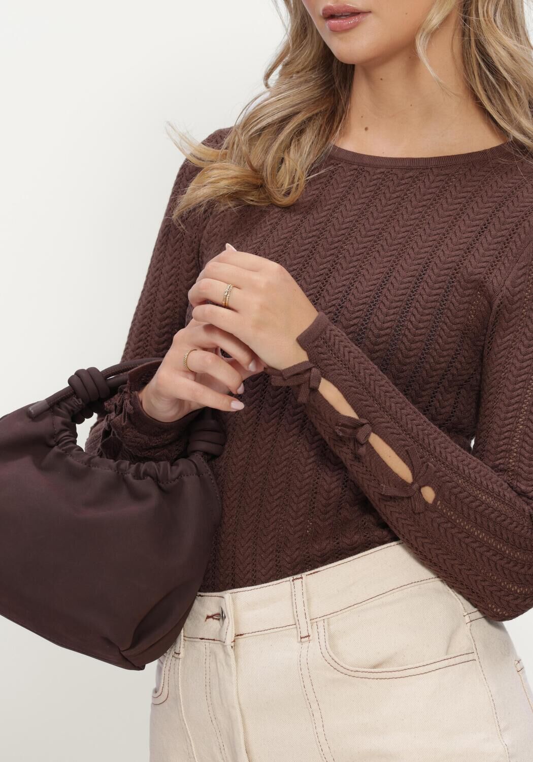 Bruine Y.A.S. Trui YASNORLA LS KNIT PULLOVER - large