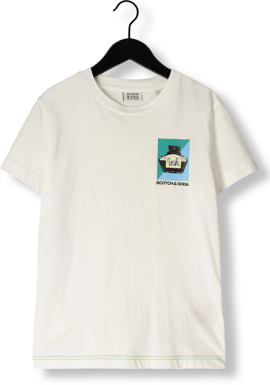 SCOTCH & SODA Jongens Polo's & T-shirts Regular Fit Artwork T-shirt Wit