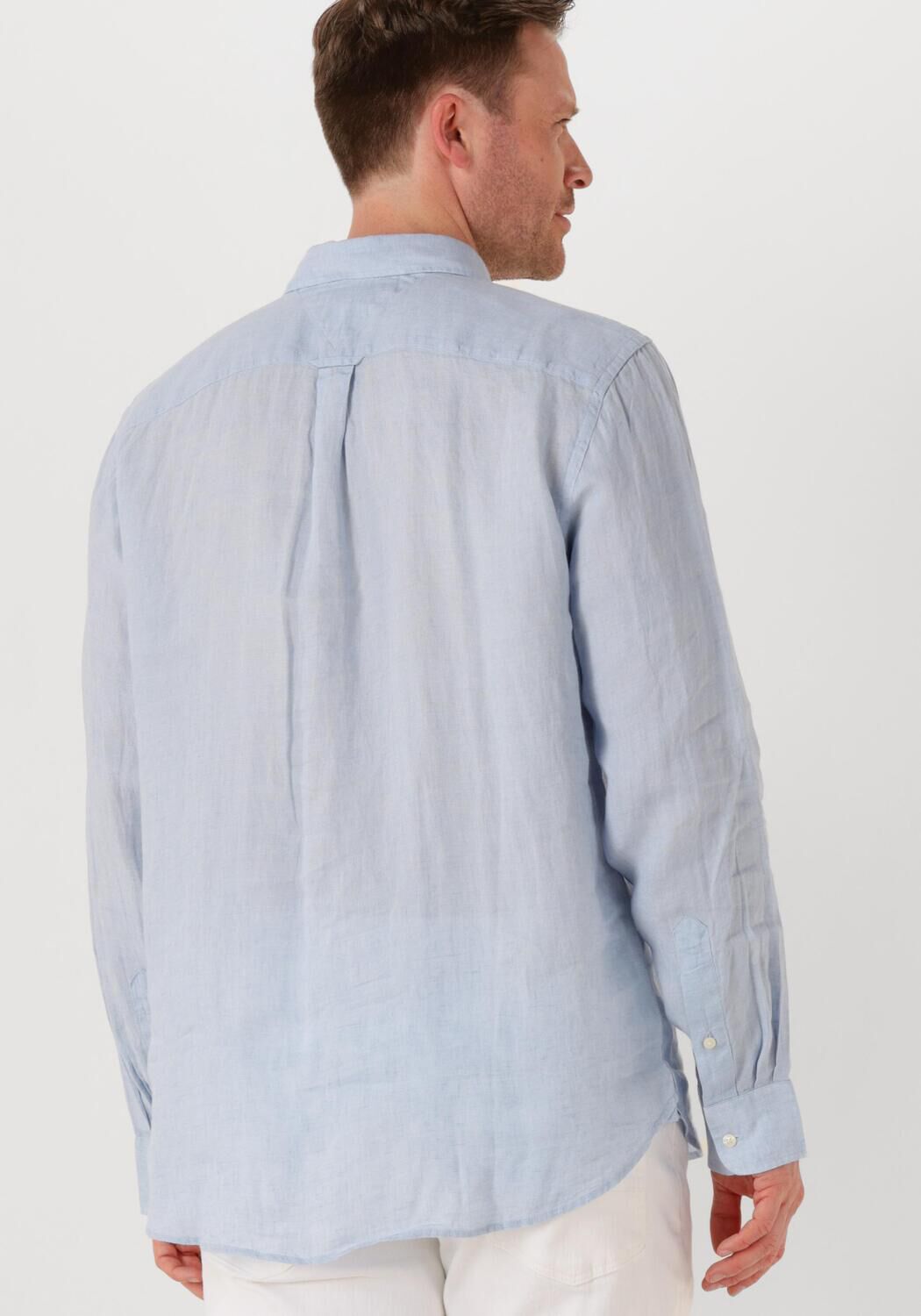 TOMMY HILFIGER Heren Overhemden Pigment Dyed Li Solid Rf Shirt Lichtblauw