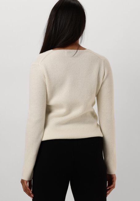 Ecru RESORT FINEST Trui V-NECK RIB KNIT - large