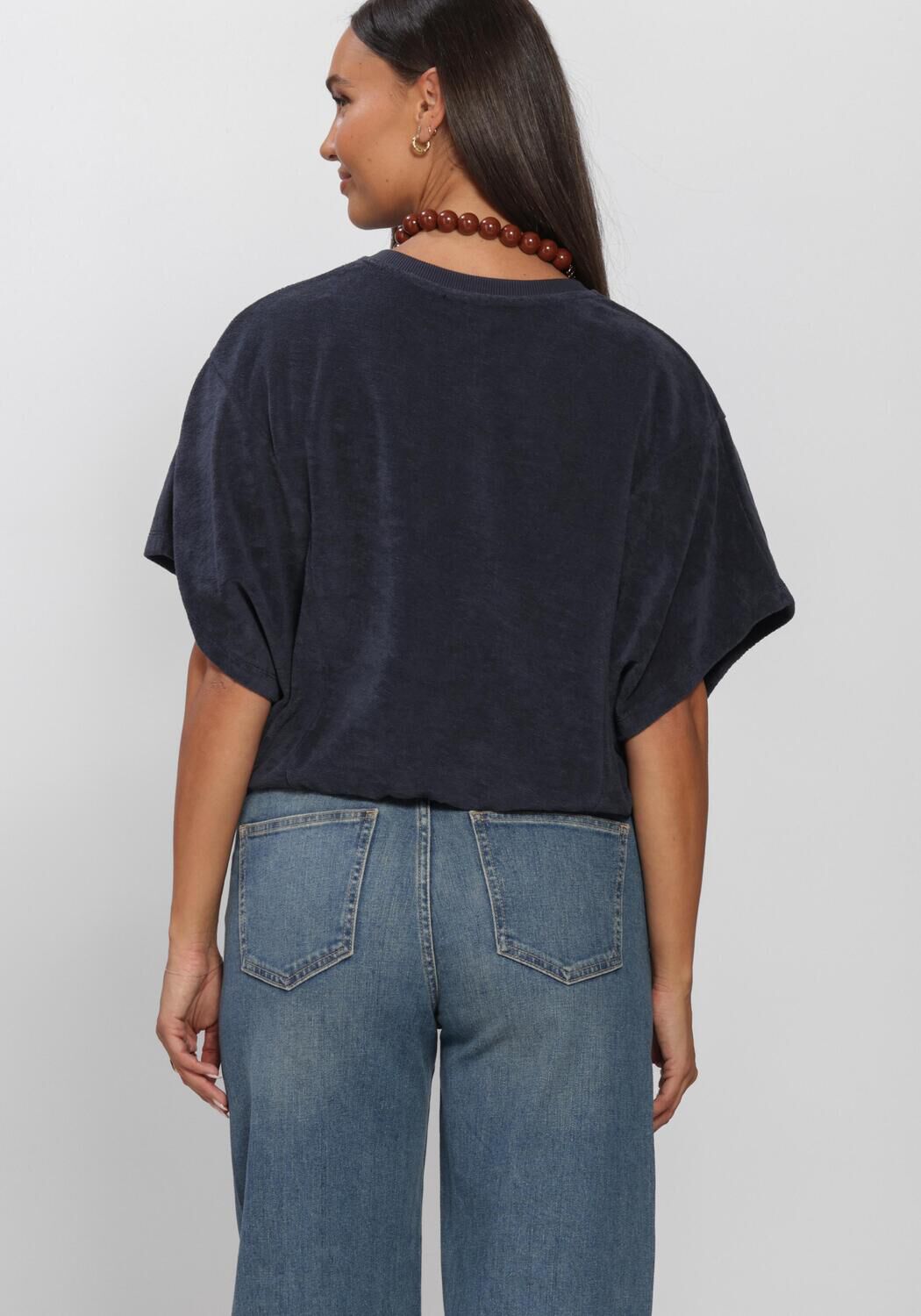 Donkerblauwe BY-BAR T-shirt NUKI SLUB TOP - large