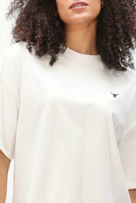 Witte ALIX THE LABEL T-shirt LADIES KNITTED BULL T-SHIRT - large