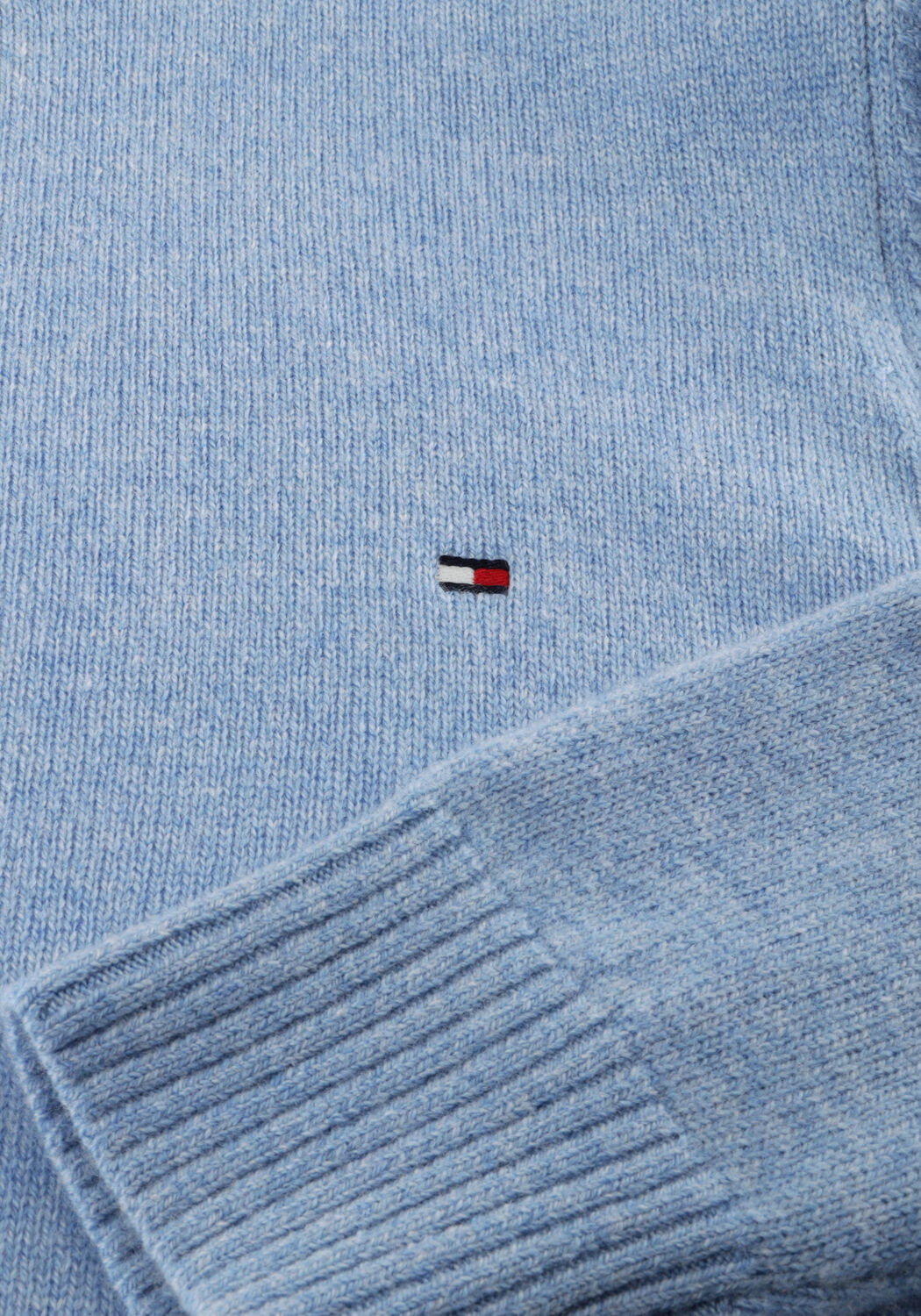 Lichtblauwe TOMMY HILFIGER Trui LAMBSWOOL CREW NECK - large