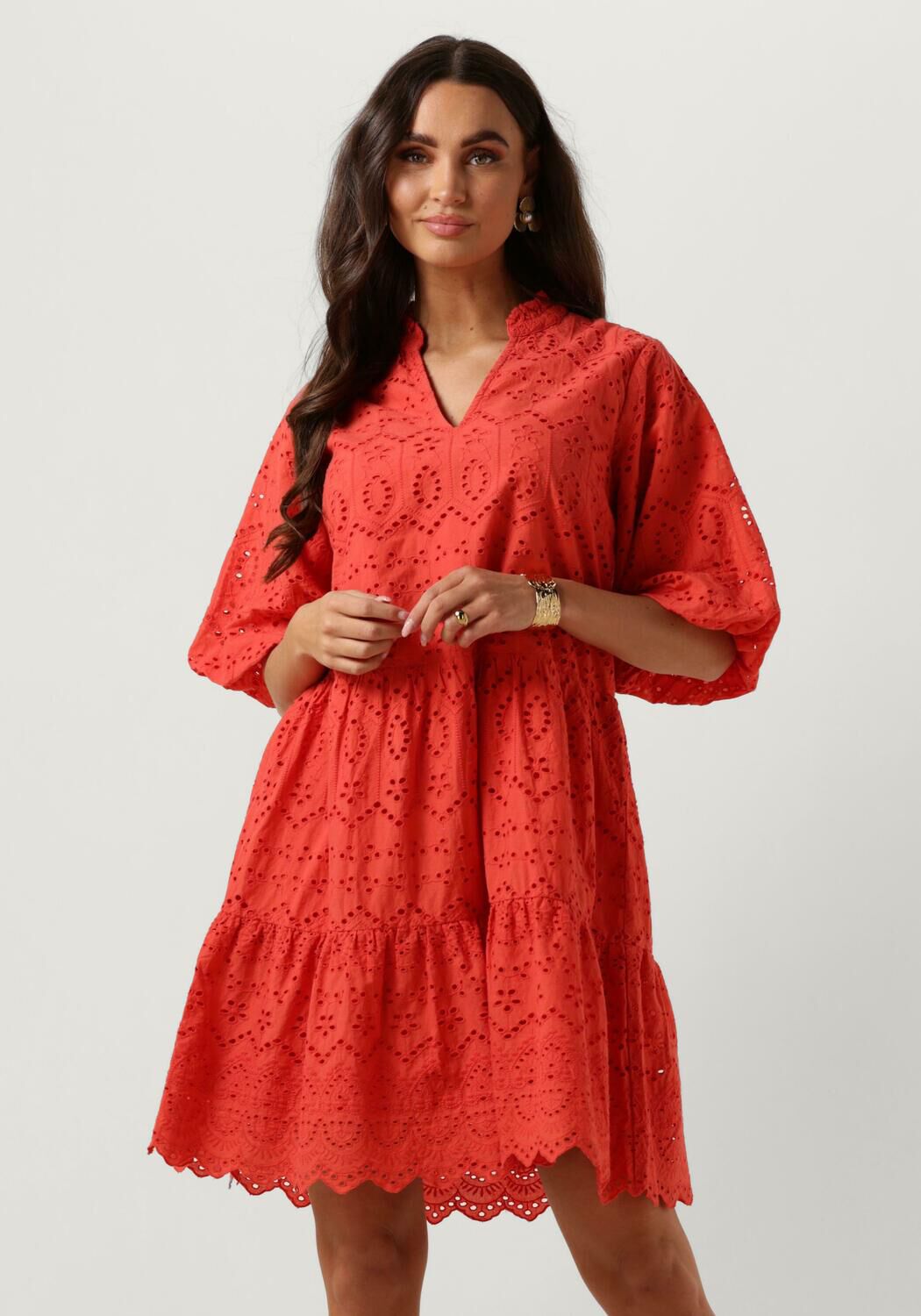 Notre-v Dames Jurken Nv-donna Dress Broderie Anglaise Dress Red Dames