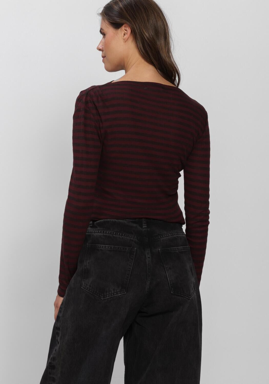 Bordeaux BY-BAR Top LEYA MELANGE STRIPE TOP - large