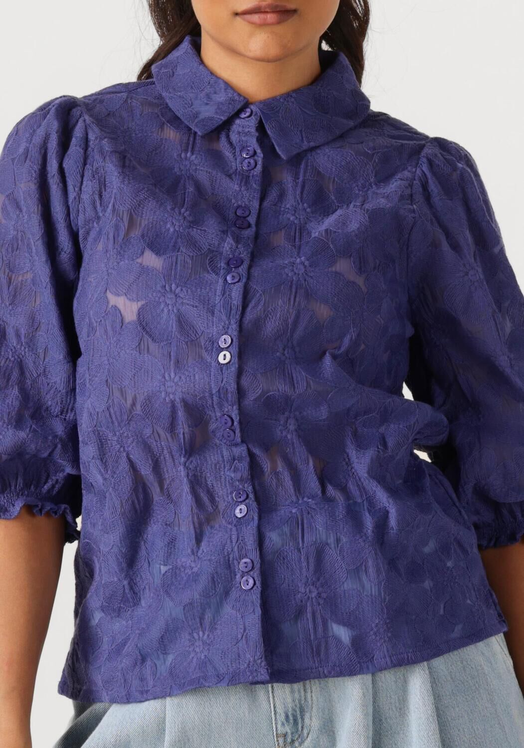 POM AMSTERDAM Dames Blouses Sapphire Blouse Blauw