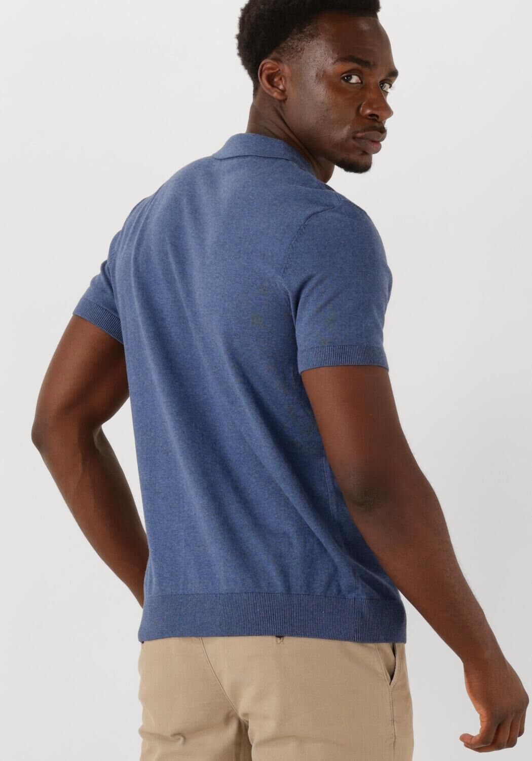 SELECTED HOMME Heren Polo's & T-shirts Slhberg Ss Knit Polo Noos Donkerblauw