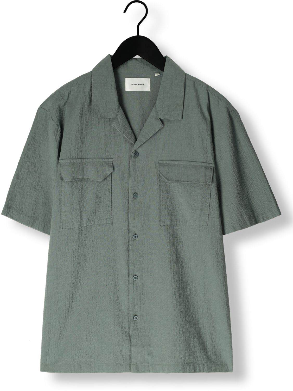 PURE PATH Heren Overhemden Regular Fit Shortsleeve Shirts Groen