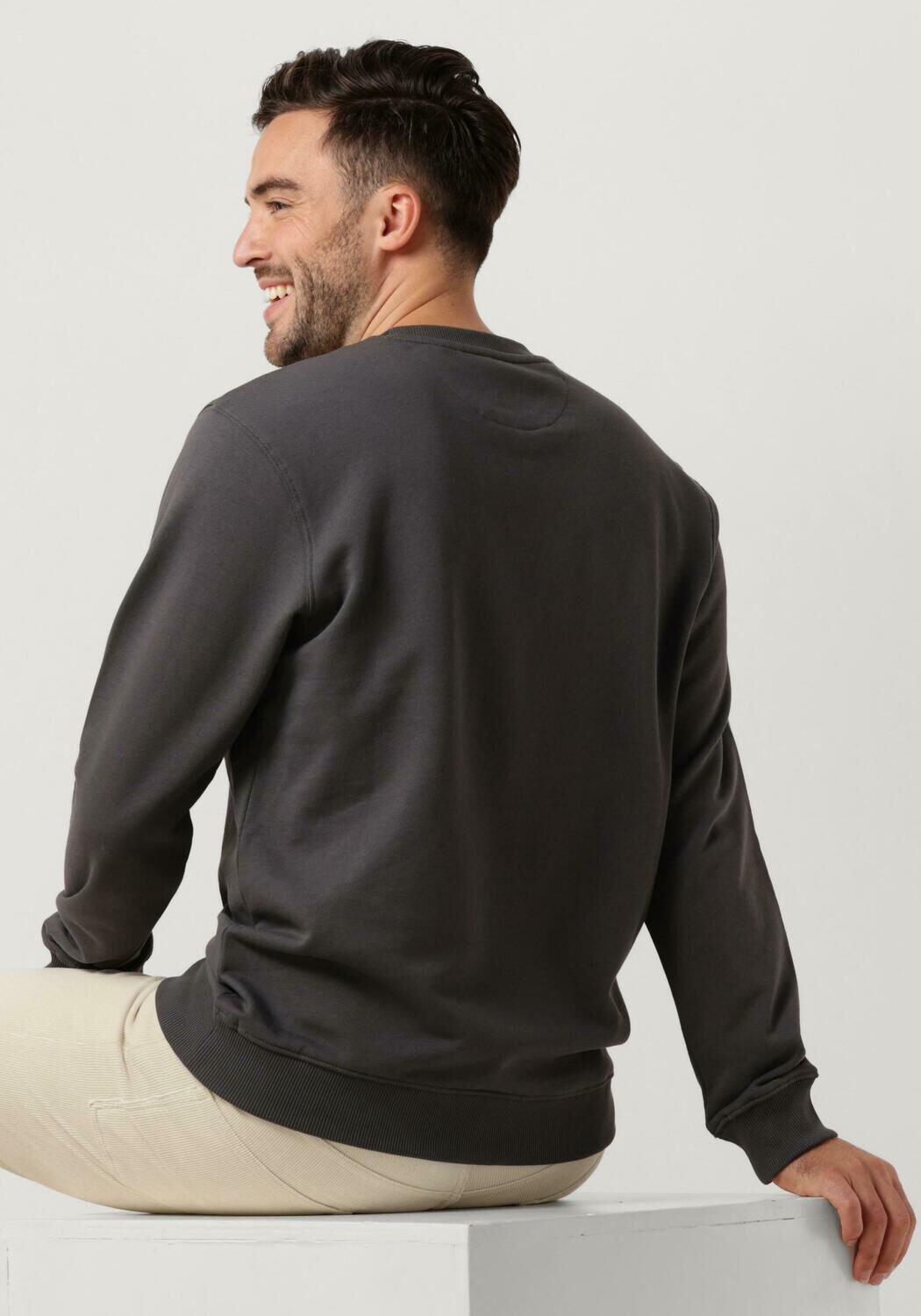 SCOTCH SODA Heren Truien Vesten Essential Logo Badge Sweatshirt Antraciet Kledingwinkel