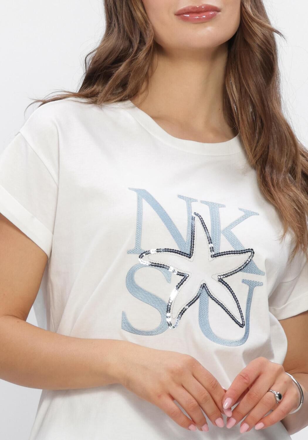 Witte NUKUS T-shirt CLAIRE SHIRT - large