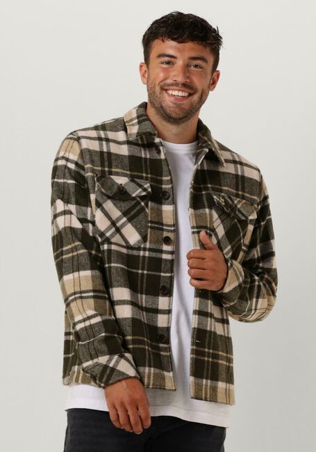 Groene SCOTCH & SODA Overshirt BRUSHED WOOL-BLEND CHECKED OVERSHIRT - large
