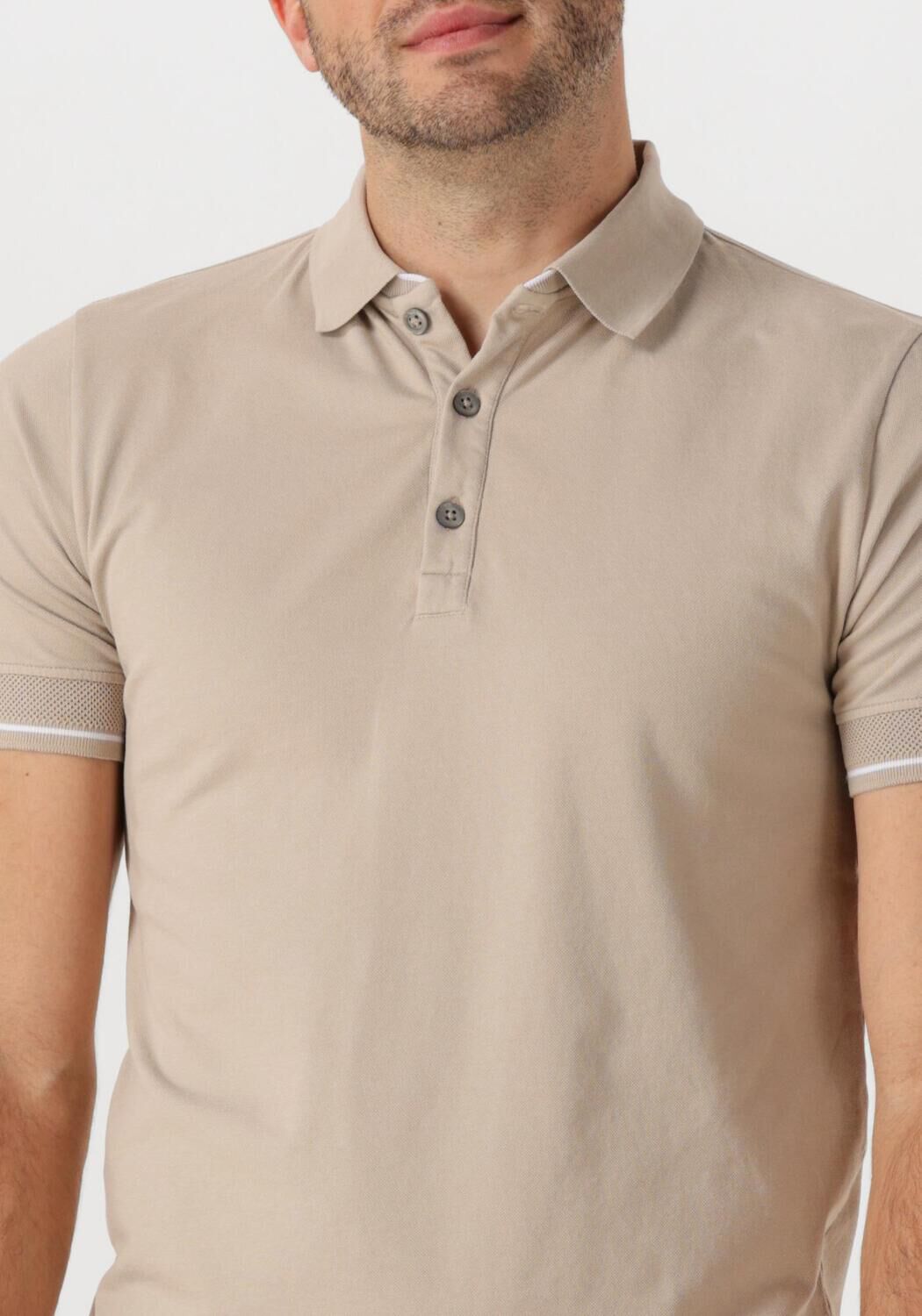 GENTI Heren Polo's & T-shirts Polo 3 Button Ss J2001-1212 Beige
