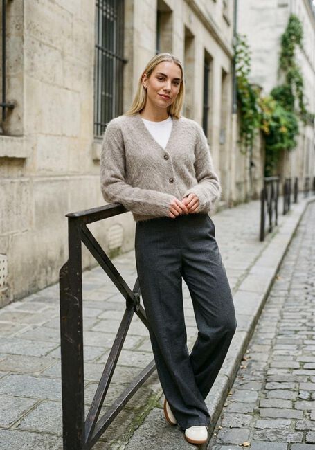 Taupe MINUS Pantalon ELVERA MID WAIST PANT - large