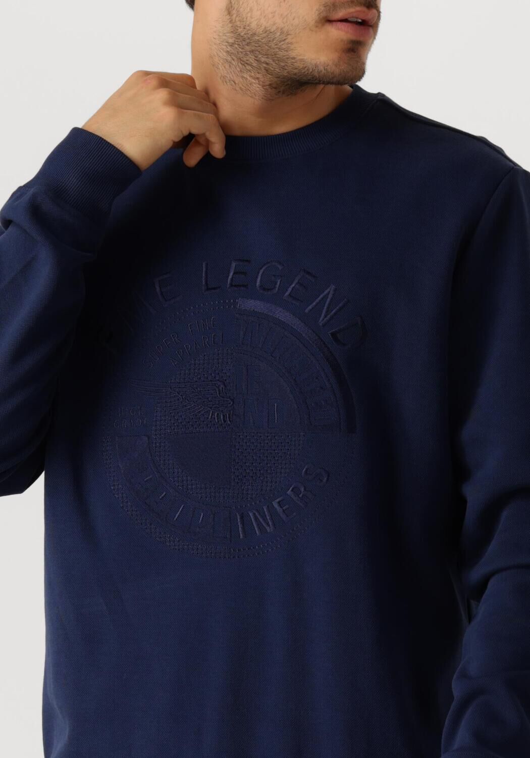 PME LEGEND Heren Truien & Vesten Crewneck Pique Double Face Sweat Donkerblauw