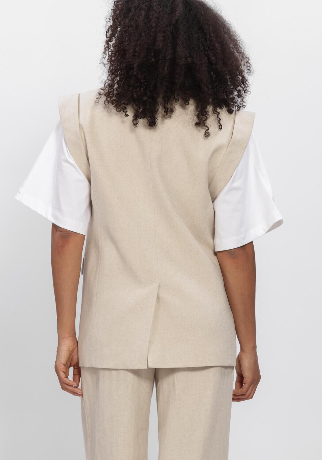 Beige CO'COUTURE Tops & T-shirts LEENACC LINEN WING VEST - large